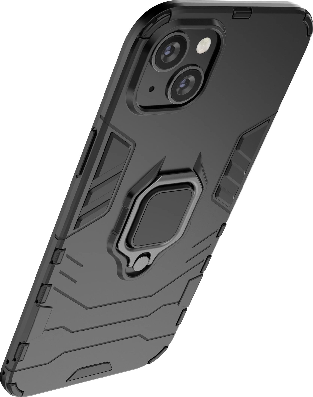 Mbështjellës Hurtel Ring Armor për iPhone 14 Pro Max, me unazë mbajtëse, e zezë