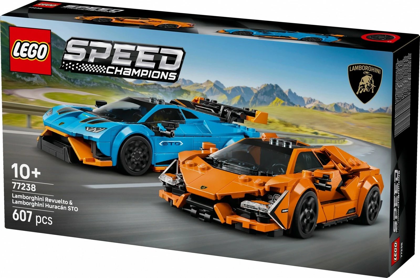 Set ndërtimi LEGO Speed Champions 77238, Lamborghini Revuelto & Huracán STO, 607 pjesë