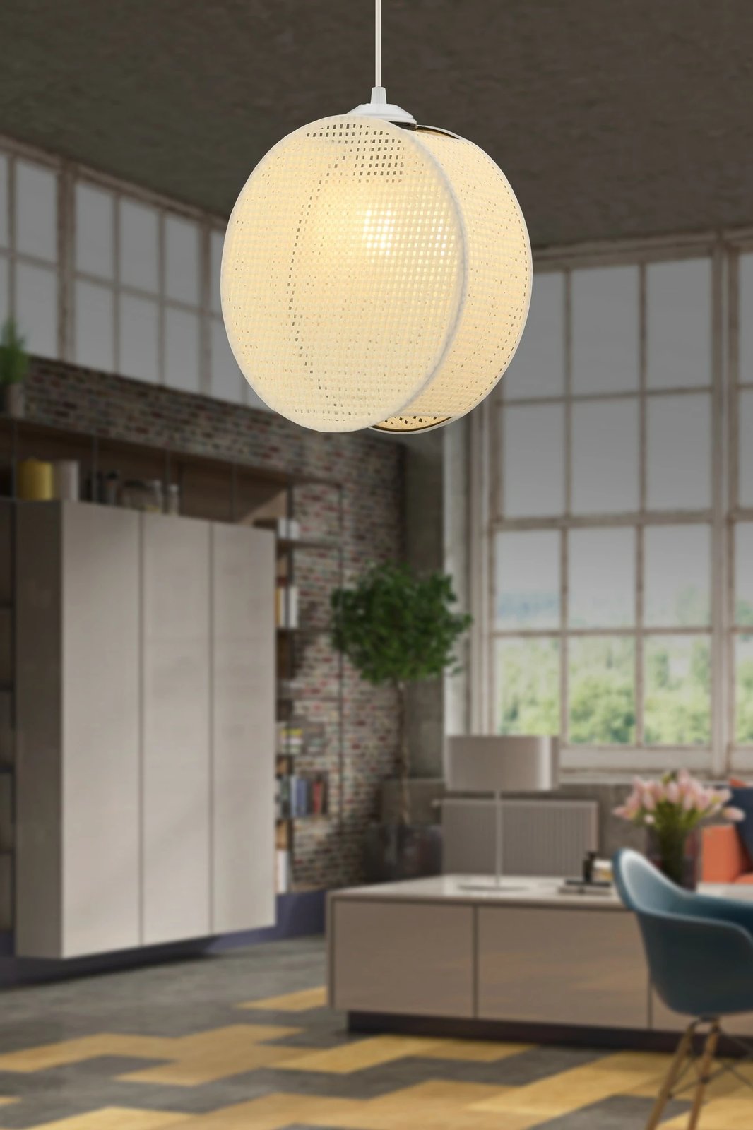 Llambë tavani Opviq Drum, bezhë, 65cm