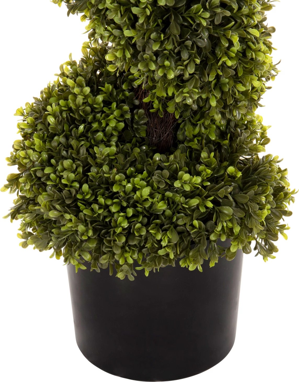 Bimë sintetike dekorative në vazo, formë spirale, boxwood, FH4022, 18x17-122cm