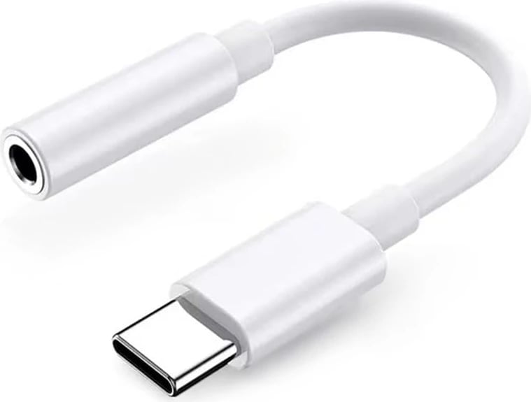 Adapter audio Samsung GP-TGU023AE DAC USB-C në 3.5mm mini jack, e bardhë