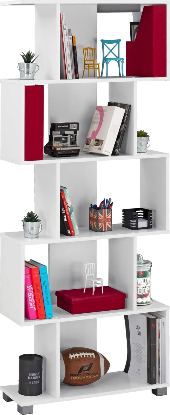 Raft librash FH2385.04, i bardhë, 70x25x177 cm