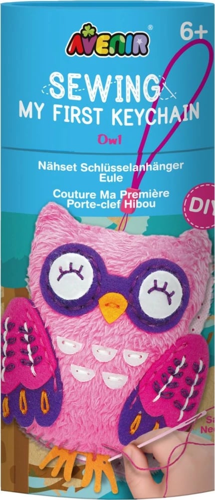 Set DIY për mbajtëse çelësash, MG DYSTRYBUCJA CH1629, buf, për fëmijë, portokalli/rozë/vjollcë/e bardhë