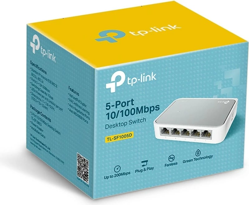 TP-Link TL-SF1005D 5-Port 10/100Mbps Desktop Switch - switch - 5 ports