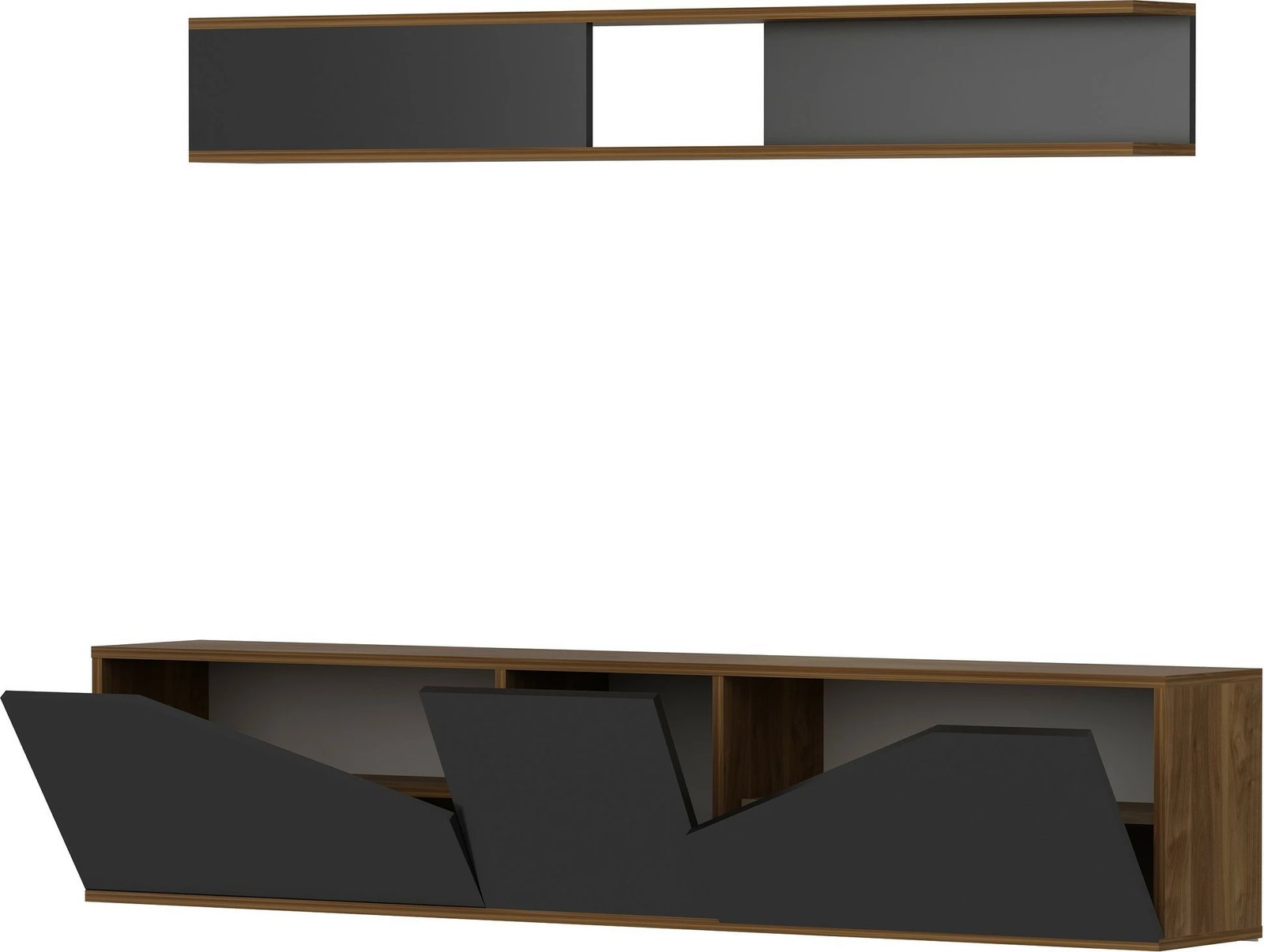 Komodë TV Hanah Home, ngjyrë arrë, e zezë