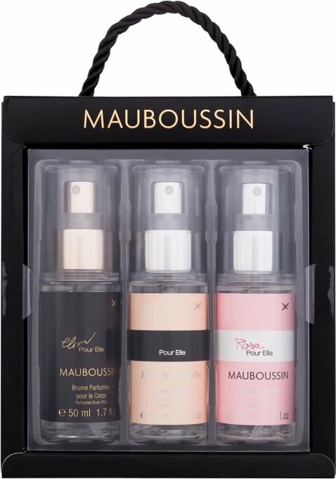 Set Body Mist për femra Mauboussin Elixir Pour Elle, Pour Elle, Rose Pour Elle 3x50ml