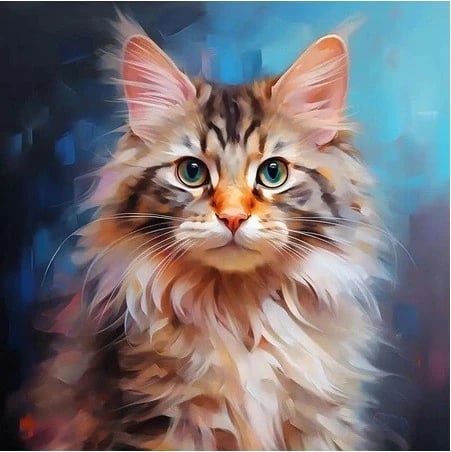 Set mozaik diamanti Norimpex NO-2000707, portret mace, 40x30 cm, shumëngjyrësh