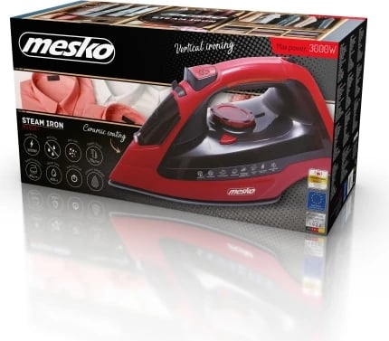 Hekur me avull Adler MS5031 3000 W taban qeramik rezervuar 400 ml i kuq/zi