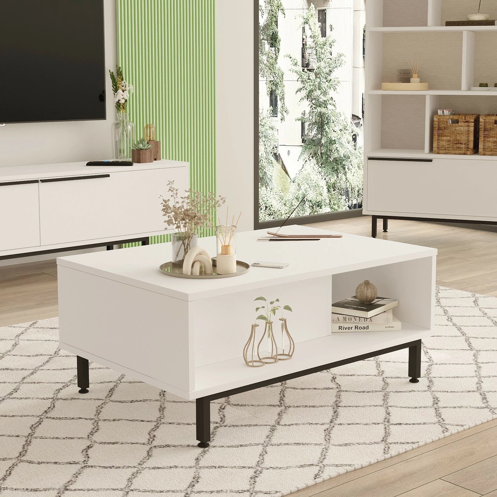 Tavolinë kafeje Skye Decor, e bardhë, On2-W