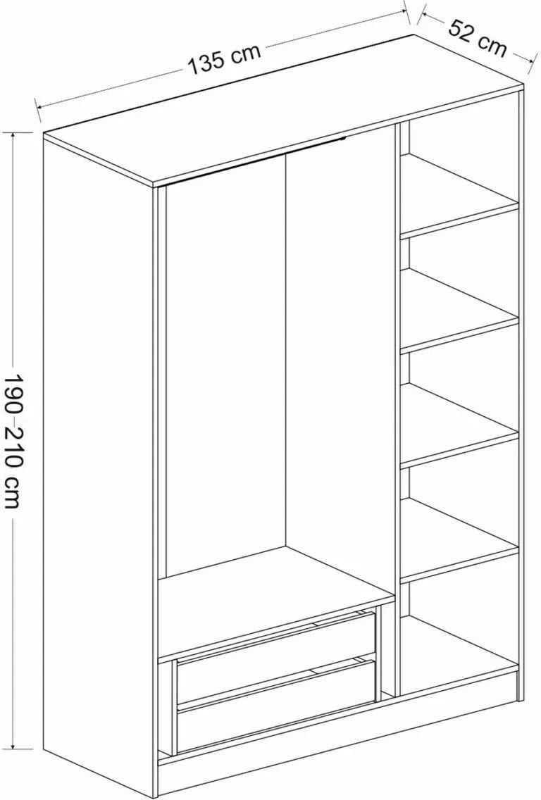 Dollap Hanah Home, ngjyrë antracit, Kale, 2266