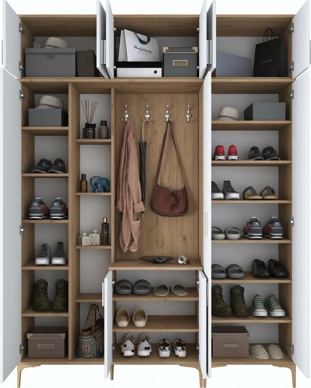 Stendë korridori Skye Decor, ngjyrë arrë dhe e bardhë, EA128 - 2795