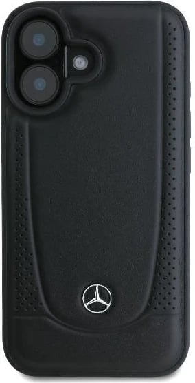 Mbështjellës Mercedes Leather Urban për iPhone 16, i zi
