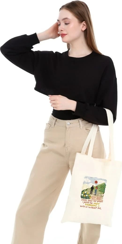 Torbë Tote Zoozie Bags, krem, 0374
