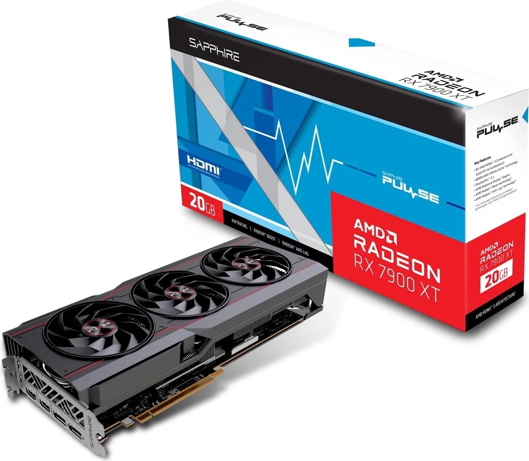 Kartë Grafike Sapphire PULSE Radeon RX 7900 XT, AMD 20 GB GDDR6 Kartë Grafike Sapphire PULSE Radeon RX 7900 XT, AMD 20 GB GDDR6