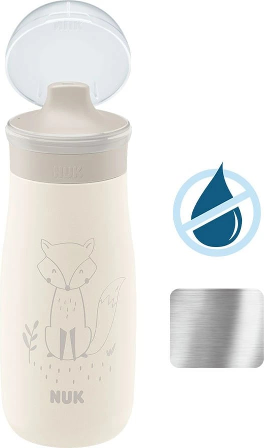 Shishe bebe NUK Mini-Me Sip çelik inox 300 ml bezhë