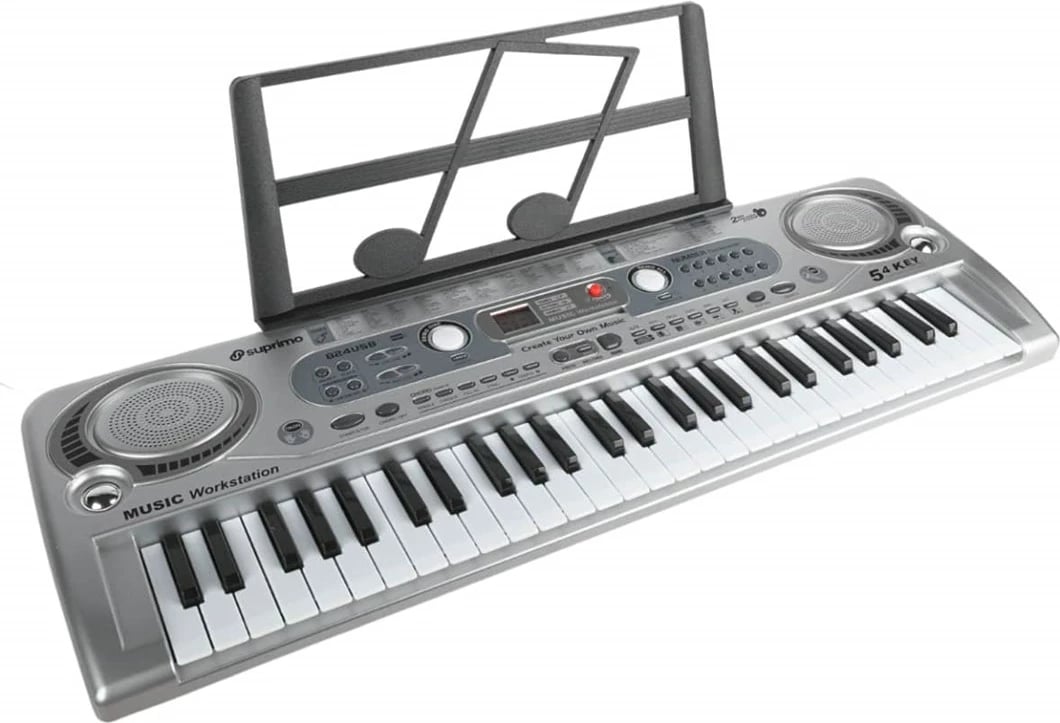 Tastierë SUPRIMO 824 USB me mikrofon, 54 taste, për fëmijë, Gri