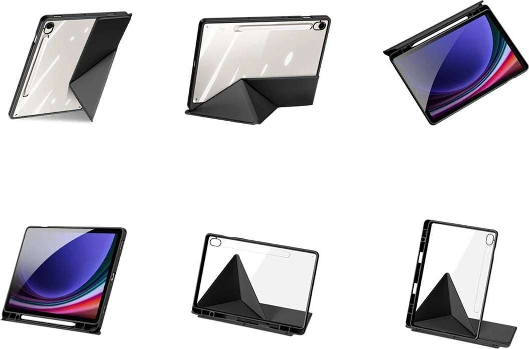 Mbështjellës tabletë Dux Ducis Magi për Samsung Galaxy Tab S10 FE/S9/S9 FE, me mbajtëse stylus, e zezë