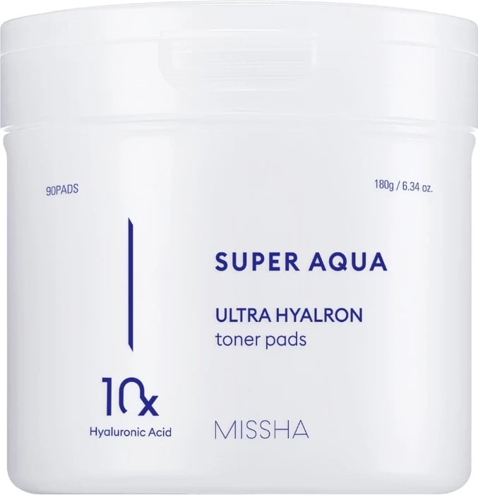 Pads tonike fytyre Missha Super Aqua Ultra Hyalron për femra, 90 copë