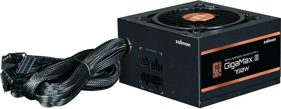 Kasë furnizimi Zalman GigaMax III, 750W, 80 PLUS Bronze, ATX 3.0, gjysmë-modular, e zezë