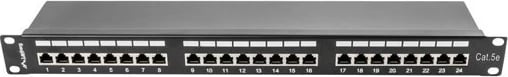 Patch panel Lanberg PPS5-1024-B, 24 porta, CAT 5e, 1U, i zi