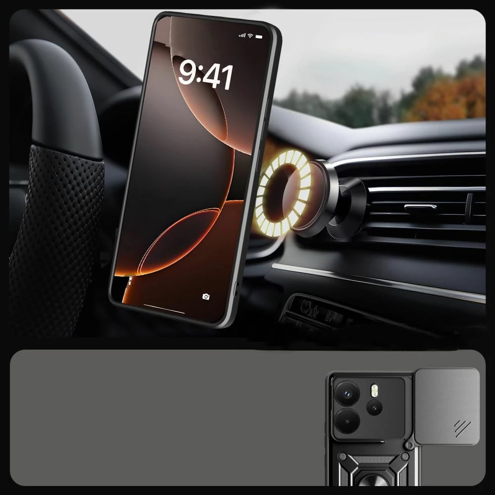 Mbështjellës Tech-Protect CamShield Pro për Xiaomi Redmi Note 14 4G, i zi matte