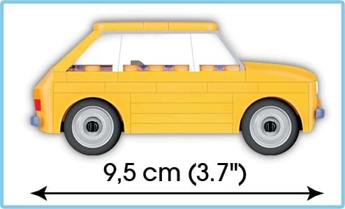 Set ndërtimi Cobi Klocki Fiat 126p, 71 pjesë, e verdhë