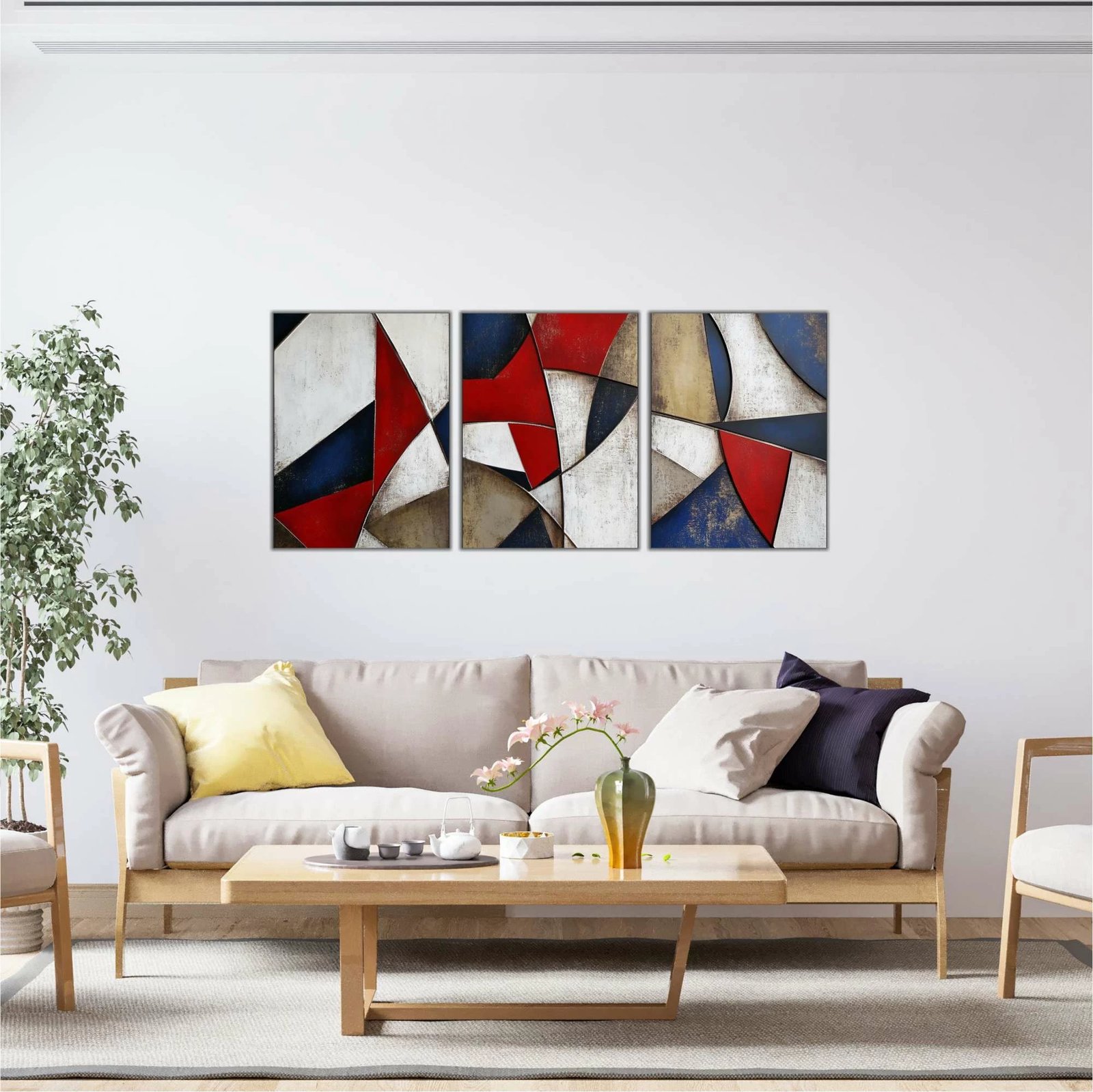 Pikturë dekorative MDF, 3 copë, Wallity, shumëngjyrëshe, Mdf - 00104