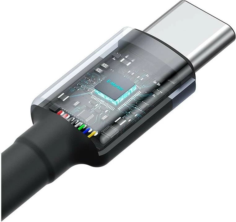 Kabllo Baseus Cafule USB-C - USB-C 100W, 2m, 2 copë, kuq-e-zi, gri-e-zi