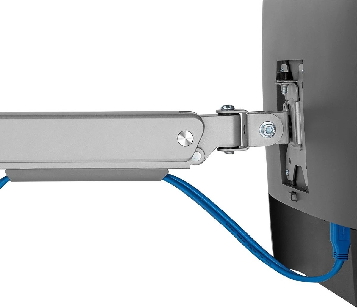 Mbajtës tavoline për monitor Maclean Ergo Office ER-447, 17-32", alumini, argjendtë