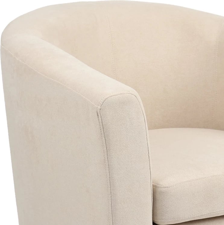 Fotel Tronmo, krem, këmbë druri gome natyrale, 75x69x75cm