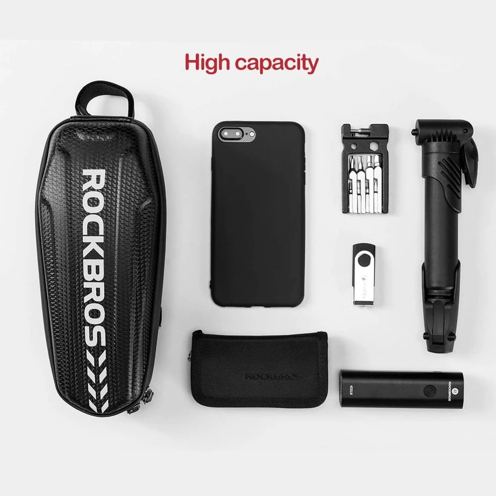 Çantë biçiklete Rockbros B60 për kornizë, 1.1L, e zezë