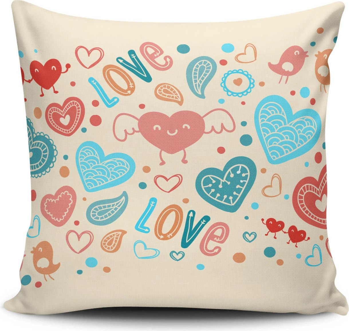 Jastëk dekorativ Aberto Design, NKRLNT-182, shumëngjyrësh, 43x43cm