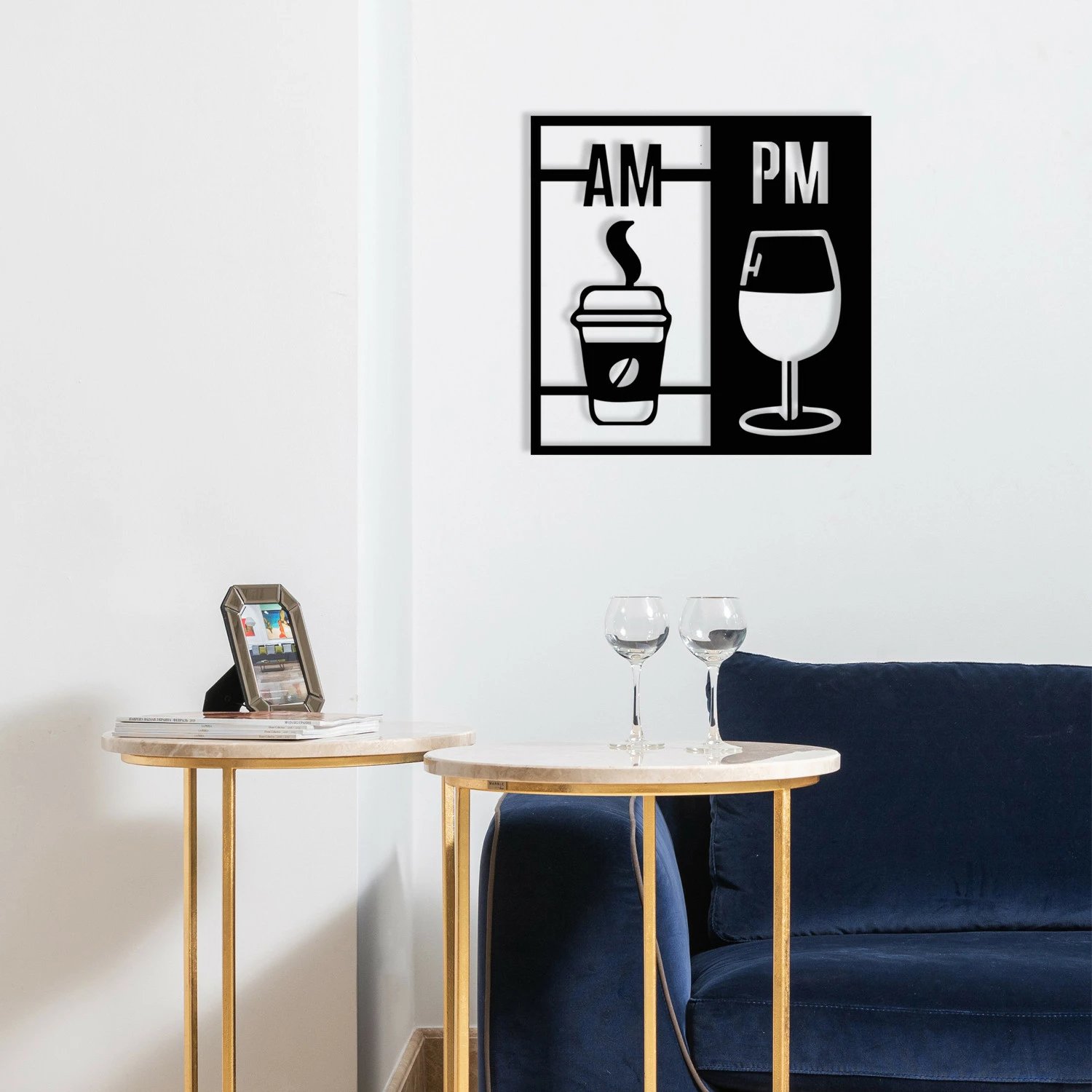 Aksesor dekorativ metalik për mur, Wallity, Selection, ngjyrë e zezë, 52x52cm