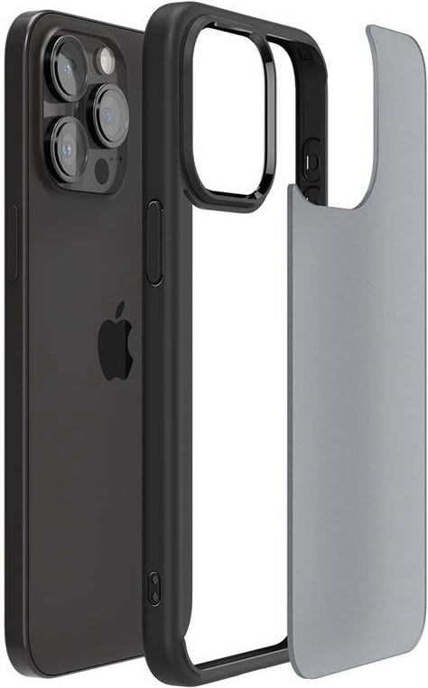 Mbështjellës Spigen Ultra Hybrid për iPhone 15 Pro Max, Transparent, i zi