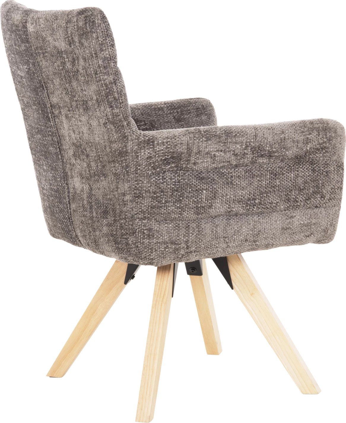 Karrige ngrënieje GAZER FH9845.03, pëlhurë gri, këmbë druri gome, 66x63x91H cm