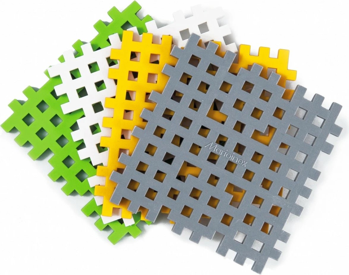 Set bazash ndërtimi Marioinex Mini Waffle, 4 copë, shumëngjyrëshe