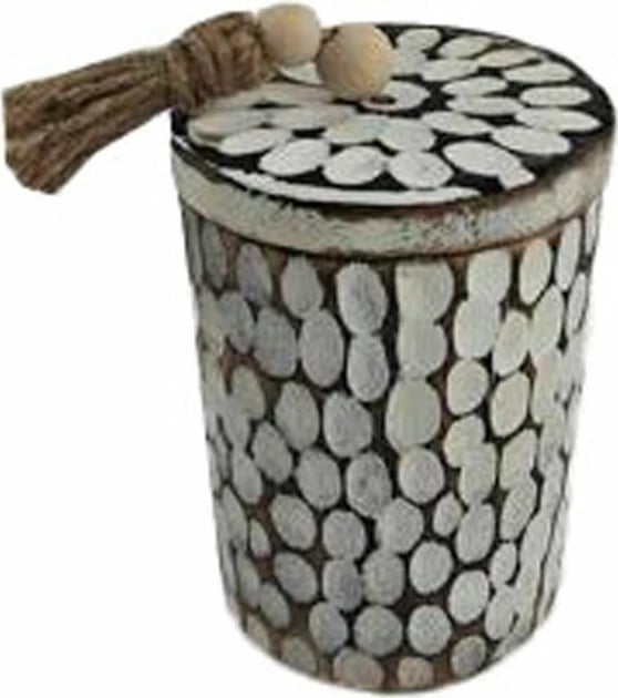 Kuti druri për ruajtje, ngjyrë kafe-bardhë, 11x11x16