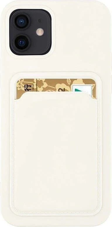 Mbështjellës Hurtel Card Case për Samsung Galaxy A73, silikon, me ndarje për kartela, Bardhë