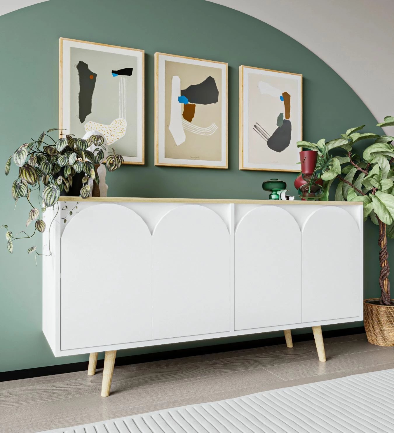 Konsol Skye Decor, Venezia 150, ngjyrë lis safir, e bardhë v2