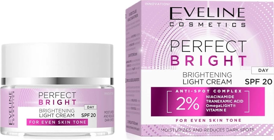 Krem dite për fytyrë për femra Eveline Cosmetics Perfect Bright Light SPF20, 50ml