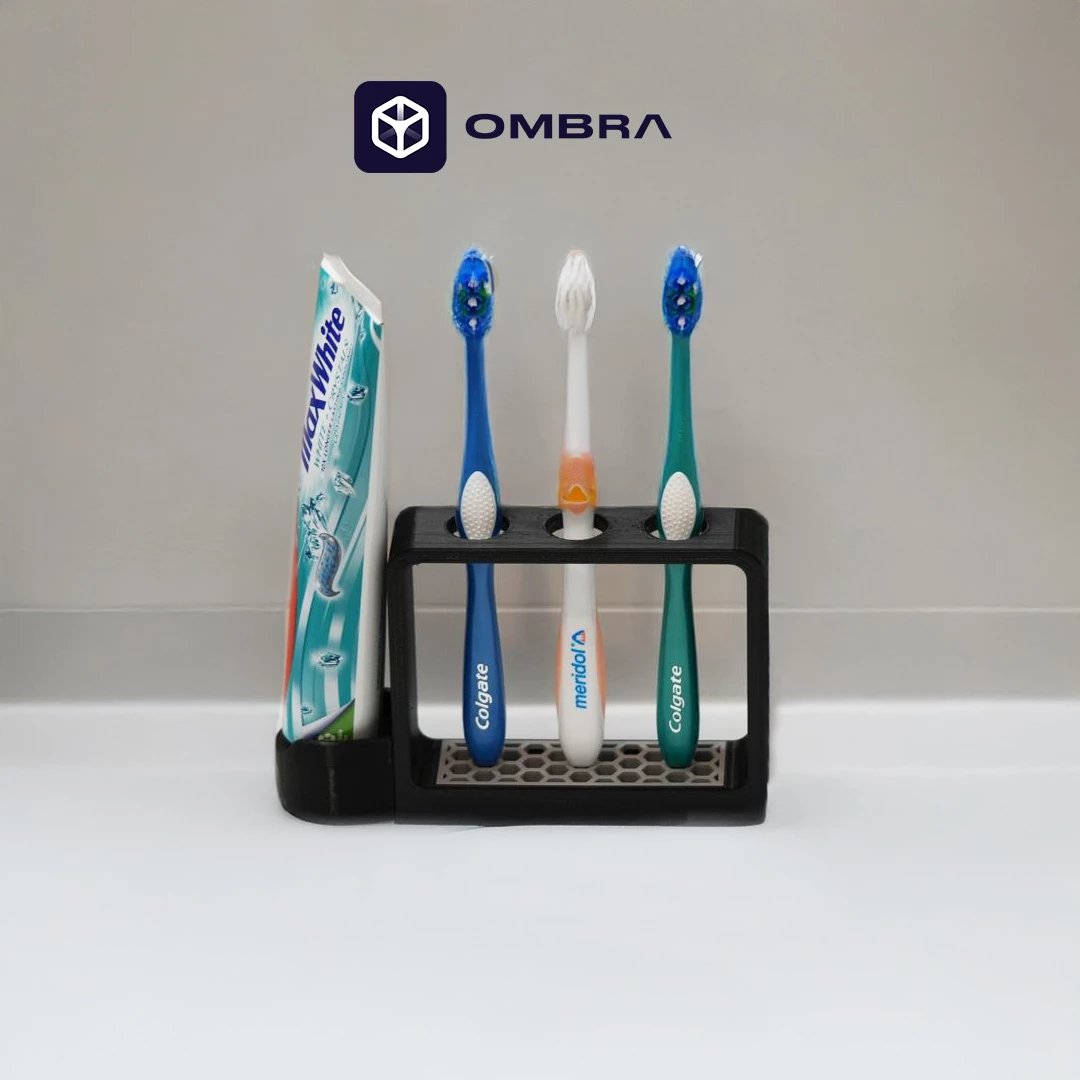 Mbajtëse për brushë dhe pastë dhëmbësh, e zezë