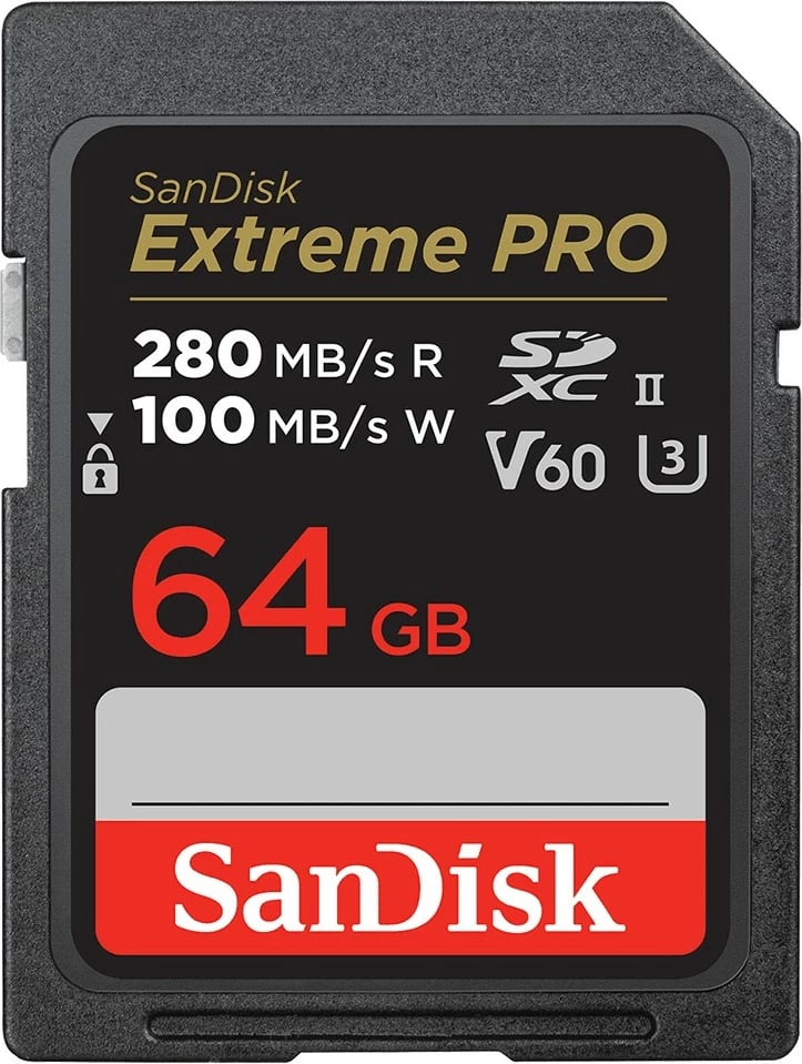 Kartelë memorie Sandisk Extreme PRO SDSDXEP-064G-GN4IN 64GB SDXC Class 10 UHS-II e zezë