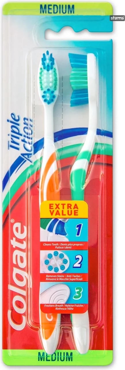 Furçë dhëmbësh Colgate Triple Action unisex 2 copë