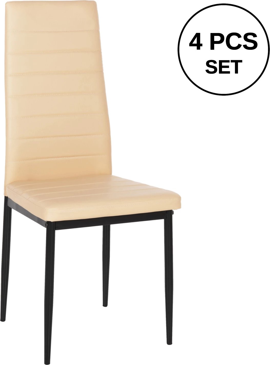 Karrige metalike Lady FH0037.25 PU kapuçino me kornizë metalike K/D 40x48x95 cm, set prej 4 copë