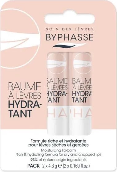 Balsam për buzë BYPHASSE hidratues unisex 2 copë