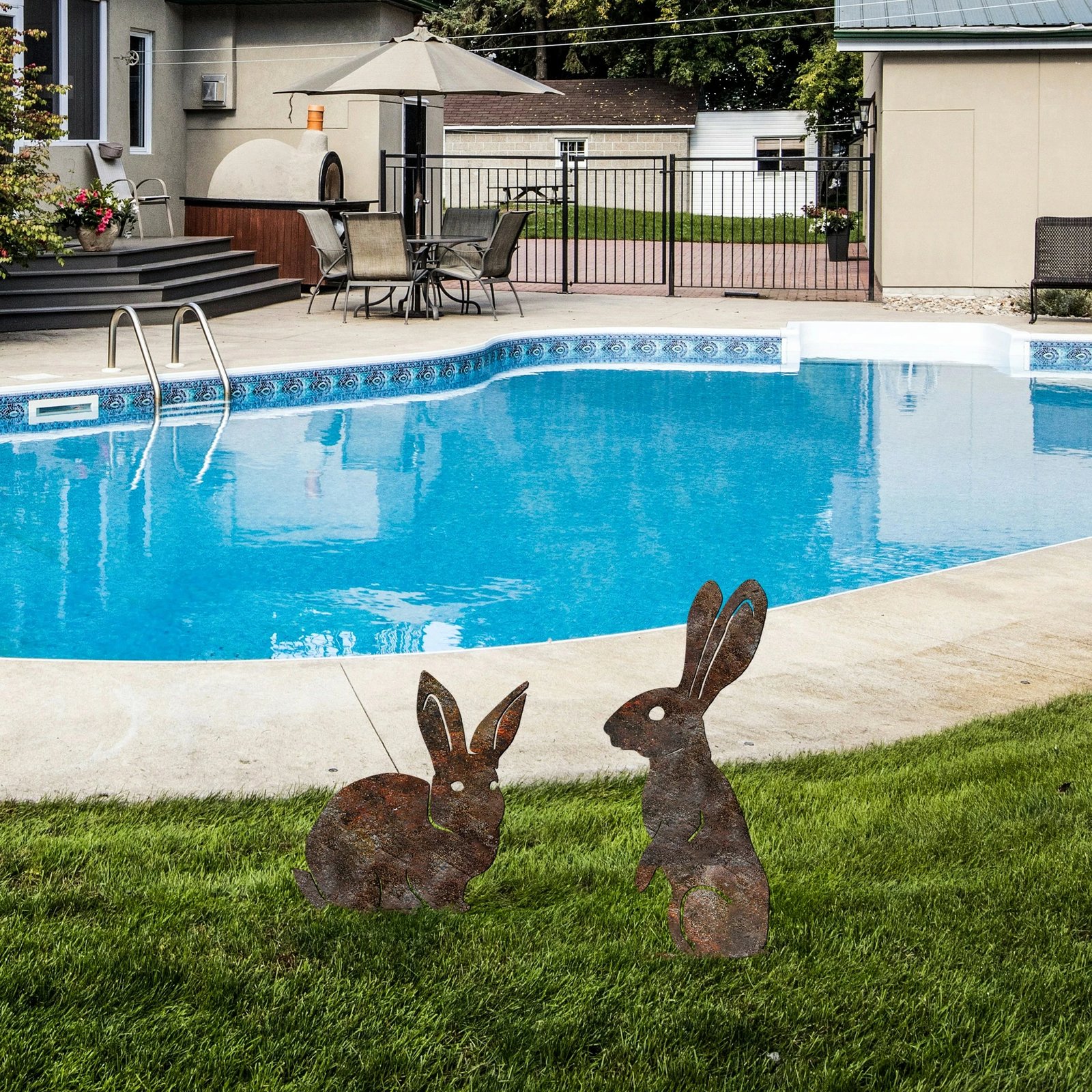 Set dekorativ për kopsht, 2 copë, Aberto Design, lepuj -A 01