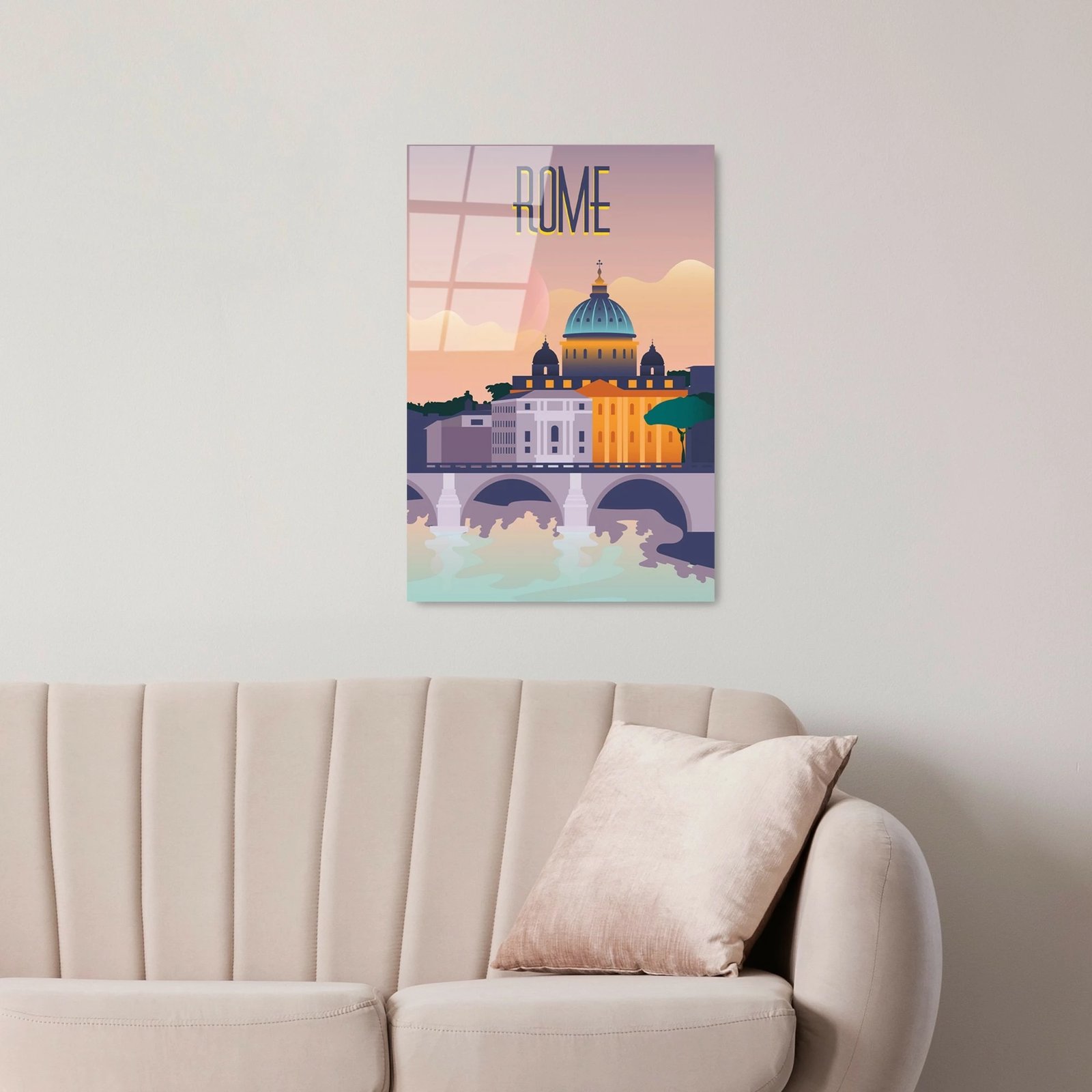 Pikturë dekorative prej xhami të temperuar, Wallity, UV-1026, 30x45cm