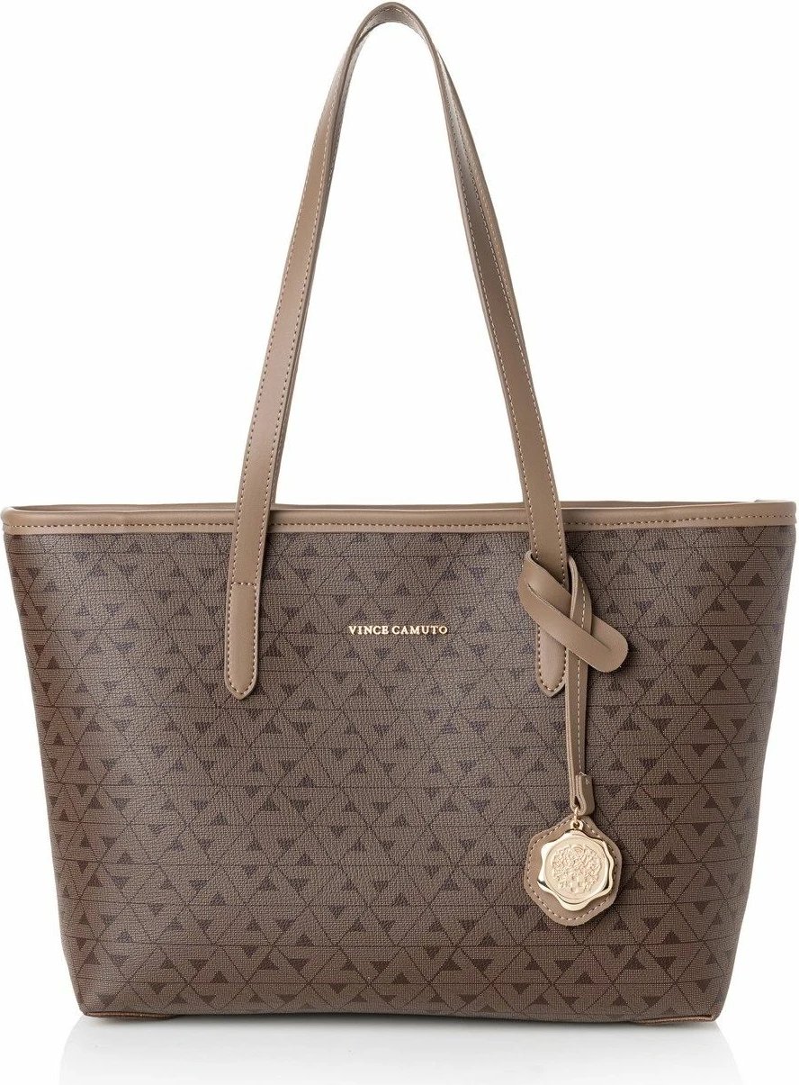 Çantë tote, ngjyrë kafe, Vince Camuto Taormina, monogram