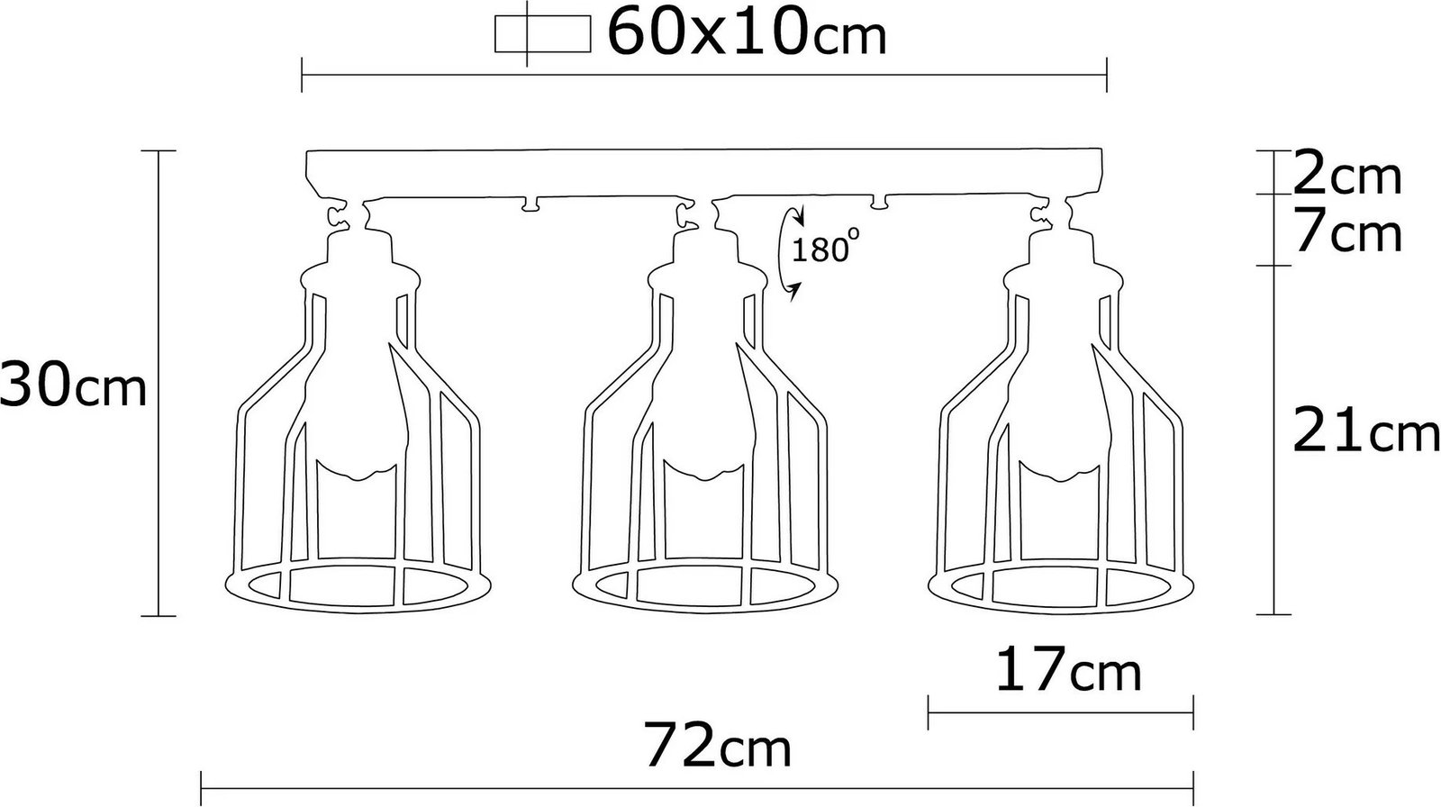 Llambë tavani Opviq Alacati, e zezë dhe e artë, N-1097