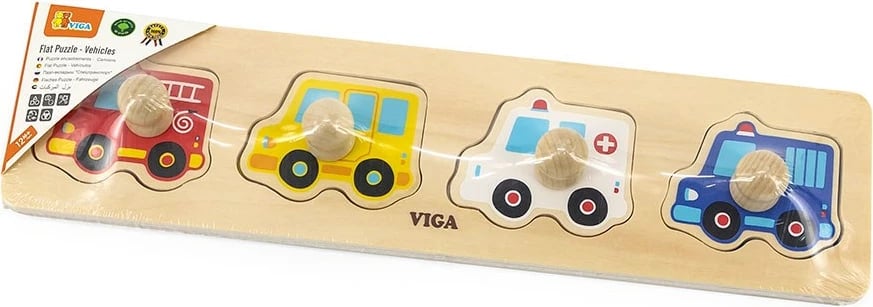 puzzle druri me doreza, Viga, Cars, 4 copa, 32×3×7.5 cm, multikolor